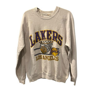 Vintage 1987 Los Angeles Lakers Basketball Crew Neck Sweatshirt Size XL Sports